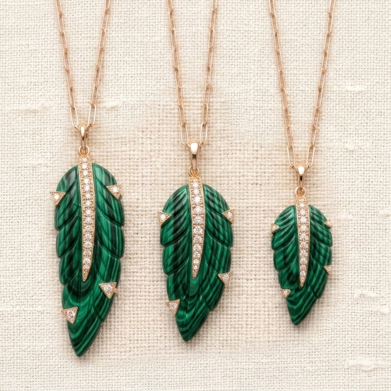 Flourish Feather — Malachite
