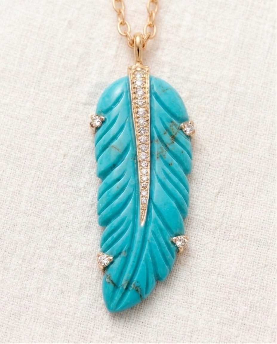 turquoise feather