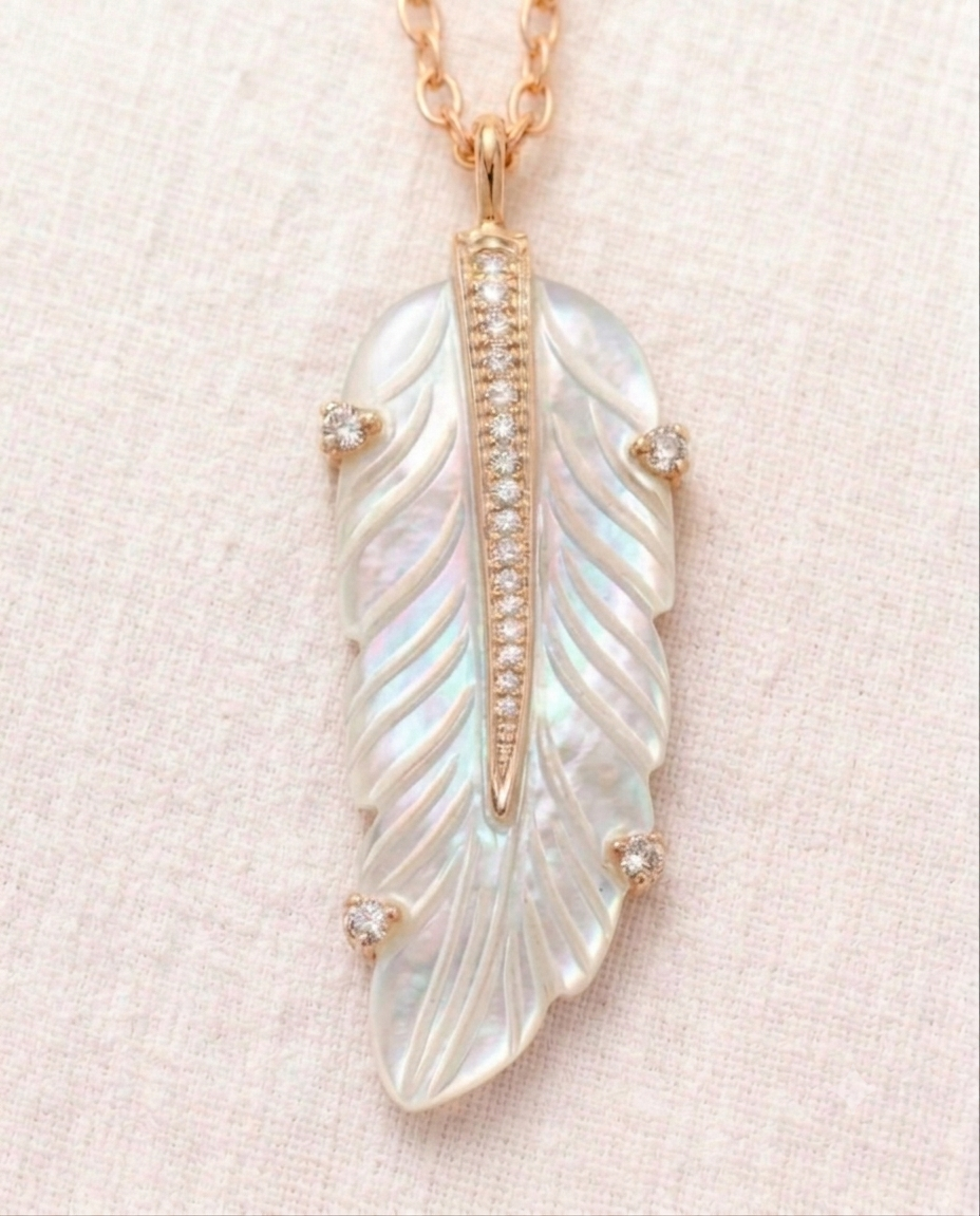 mother of pearl feather