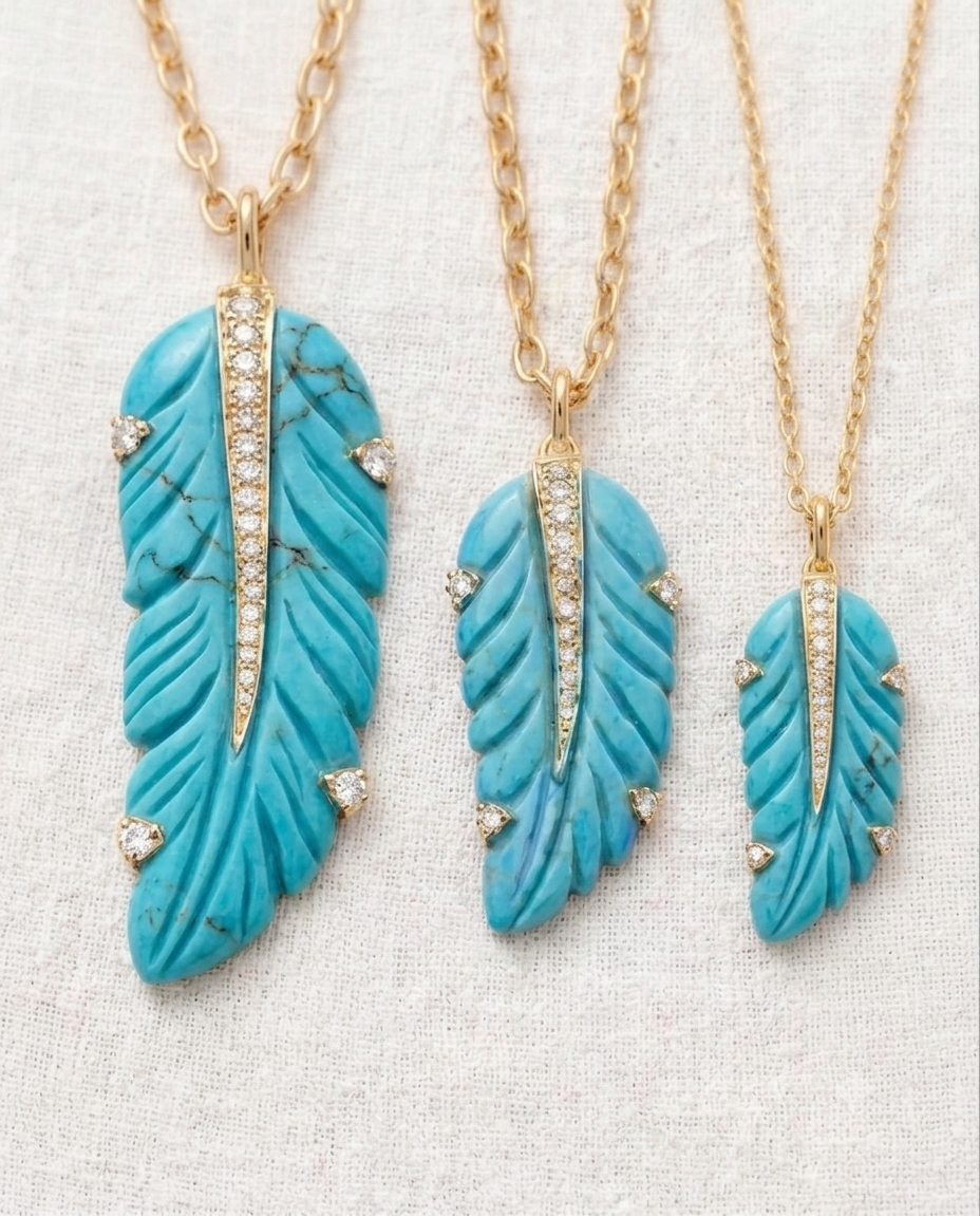 turquoise feather
