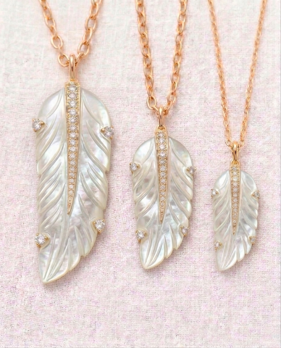 mother of pearl feather