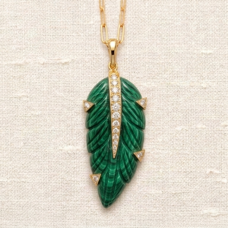 Flourish Feather — Malachite