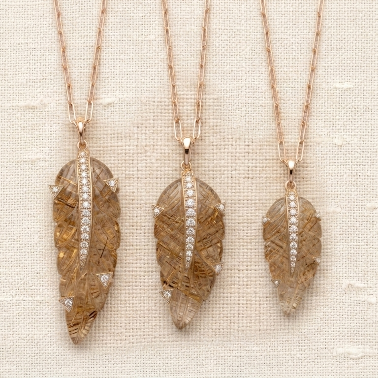 Rise Feather — Rutilated Quartz