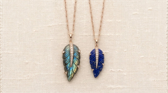 The Feather for Protect: Labradorite · Lapis