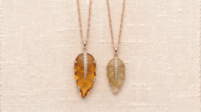 The Feather for Rise: Citrine · Rutilated Quartz