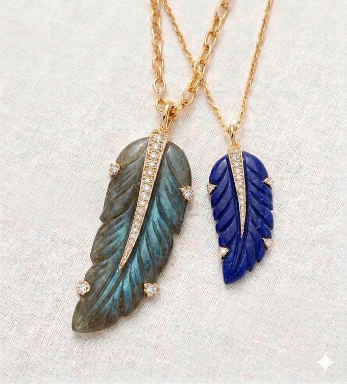 The Feather for Protect: Labradorite · Lapis