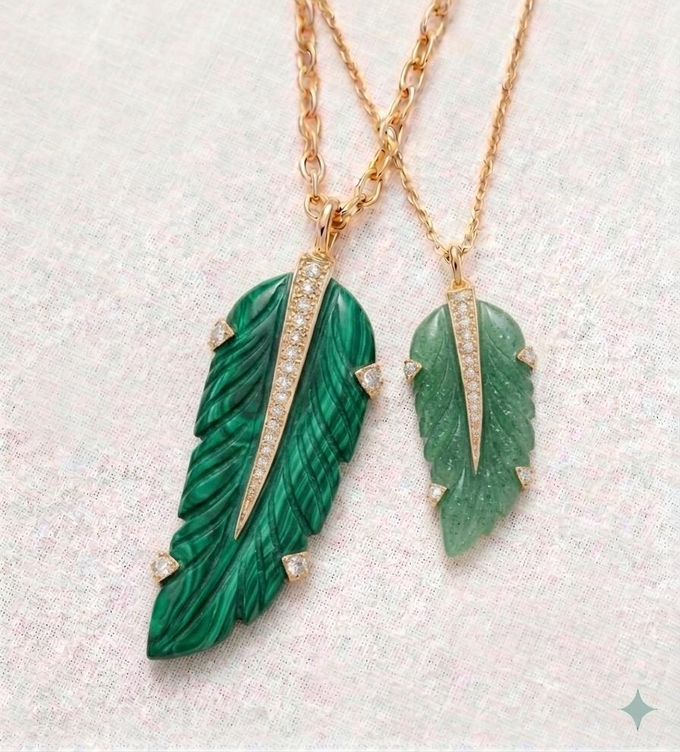 The Feather for Flourish: Malachite · Aventurine